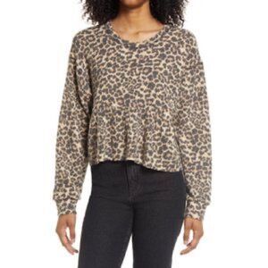 la la land creative | Leopard Hi Low Peplum Top
